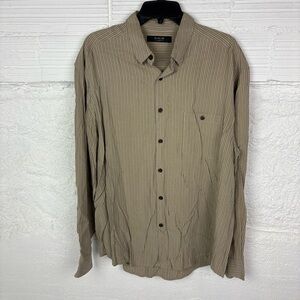 AXIS LA Brown striped Casual Button Down Shirt Size XL
